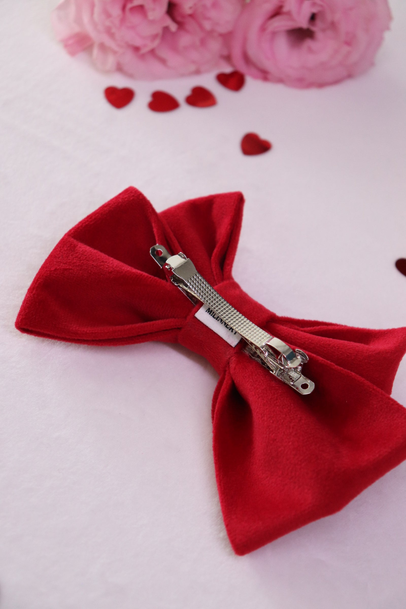 Cherry Cloud Small Hair Bow Clip