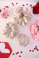 Ivory Cloud Velvet Scrunchie
