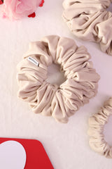 Ivory Cloud Velvet Scrunchie