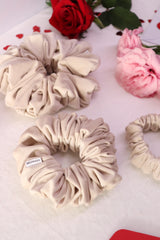 Ivory Cloud Velvet Scrunchie
