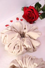 Ivory Cloud Velvet Scrunchie