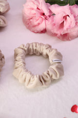 Ivory Cloud Velvet Scrunchie