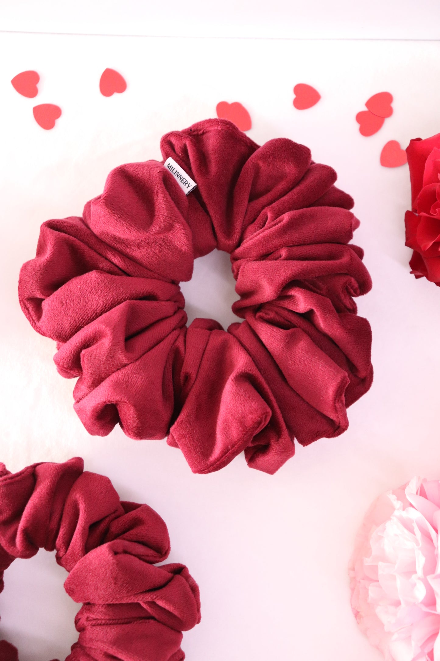 Crimson Kiss Velvet Scrunchie