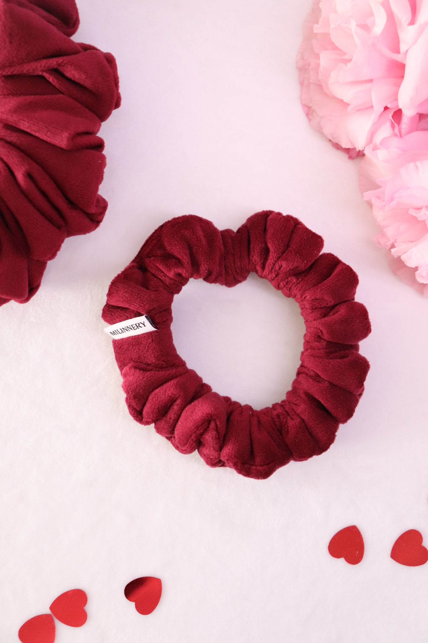 Crimson Kiss Velvet Scrunchie