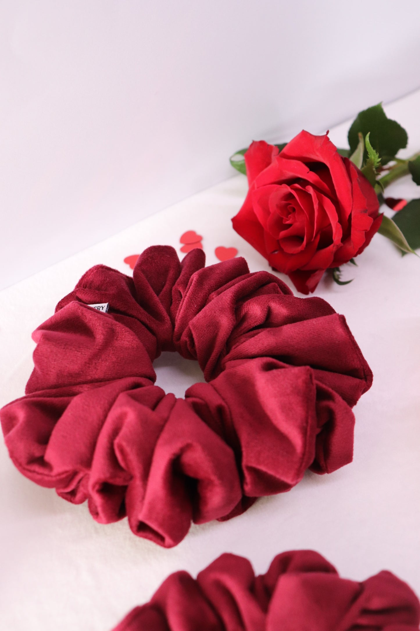 Crimson Kiss Velvet Scrunchie