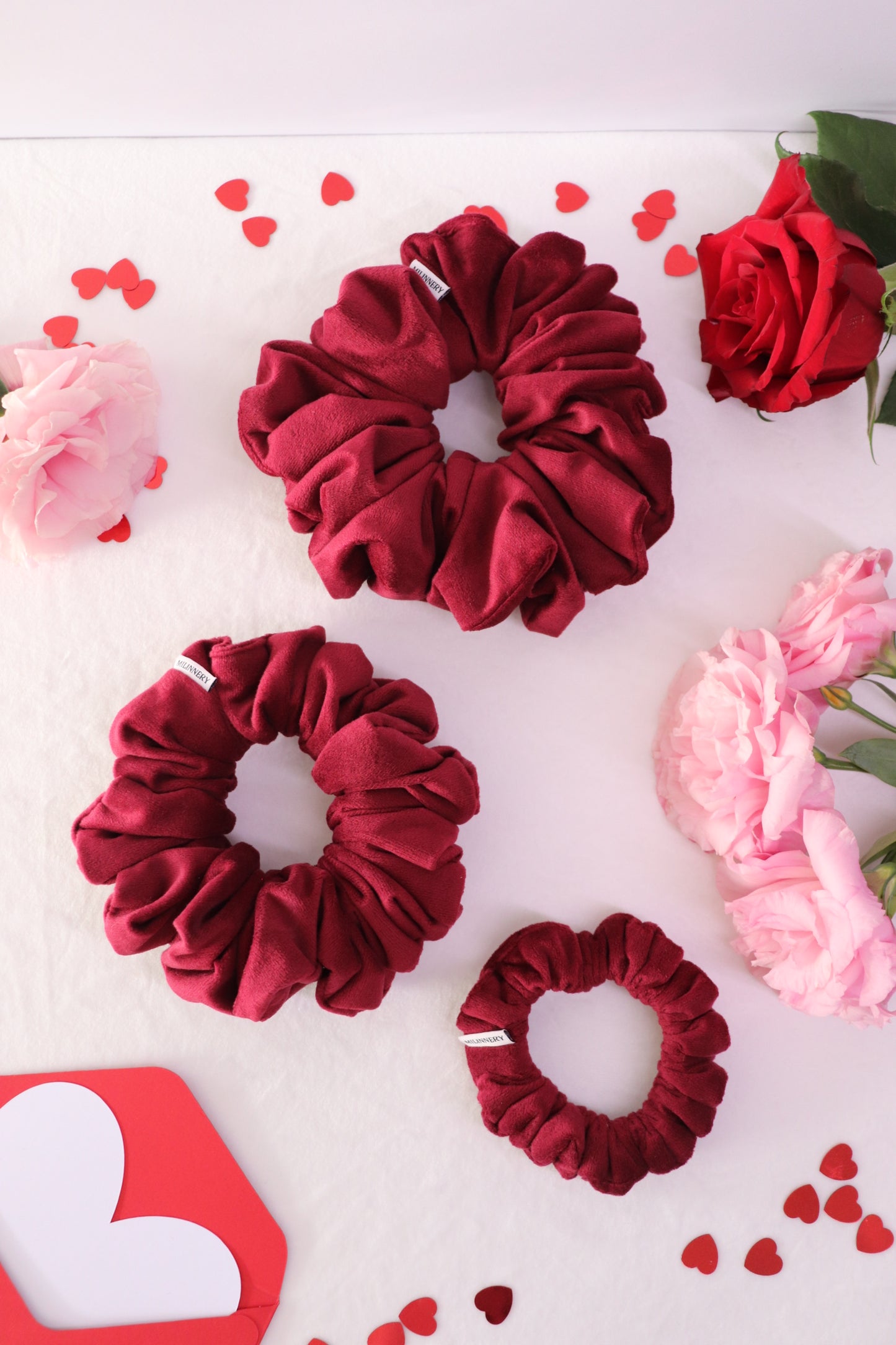 Crimson Kiss Velvet Scrunchie