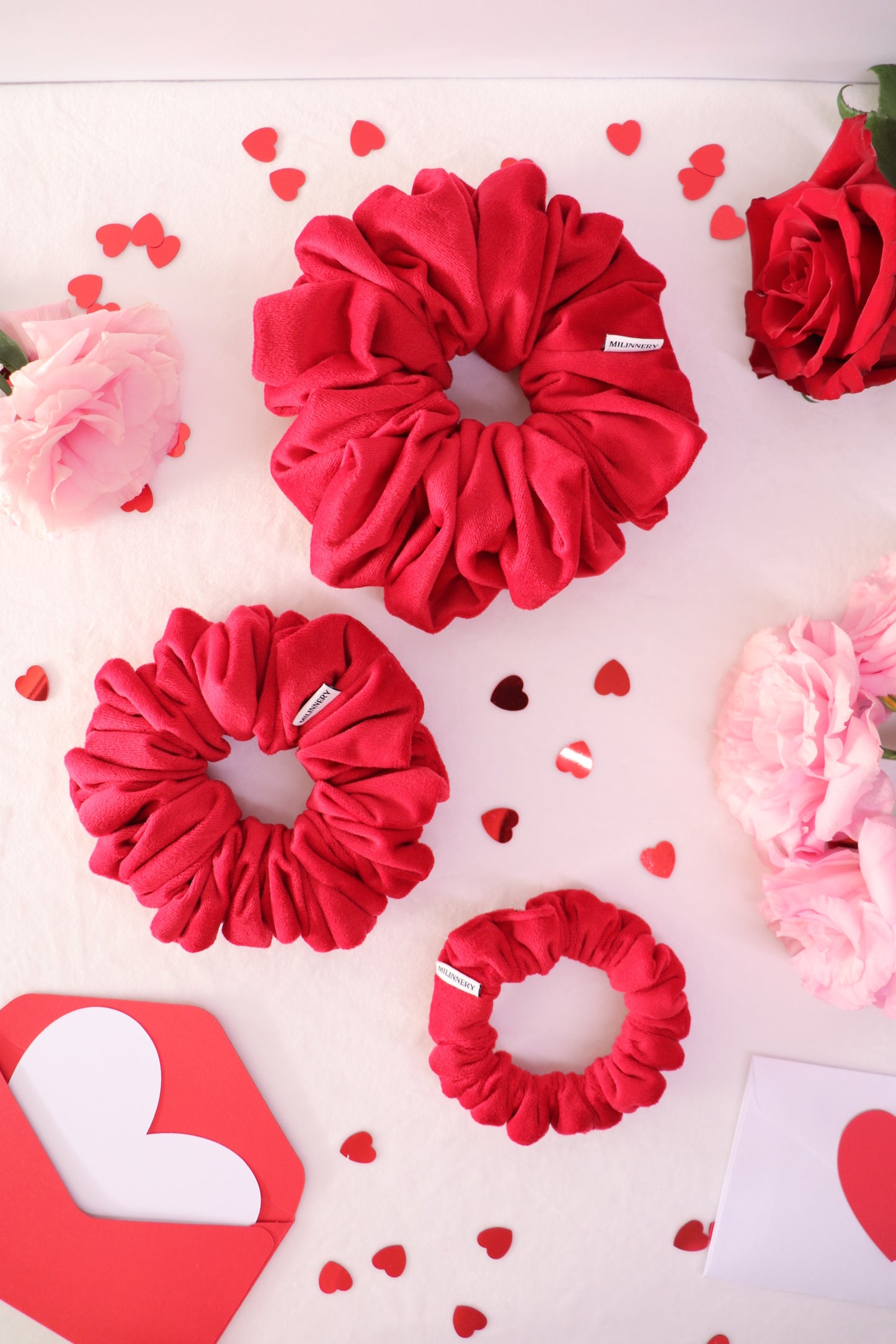 Scarlet Flame Velvet Scrunchie