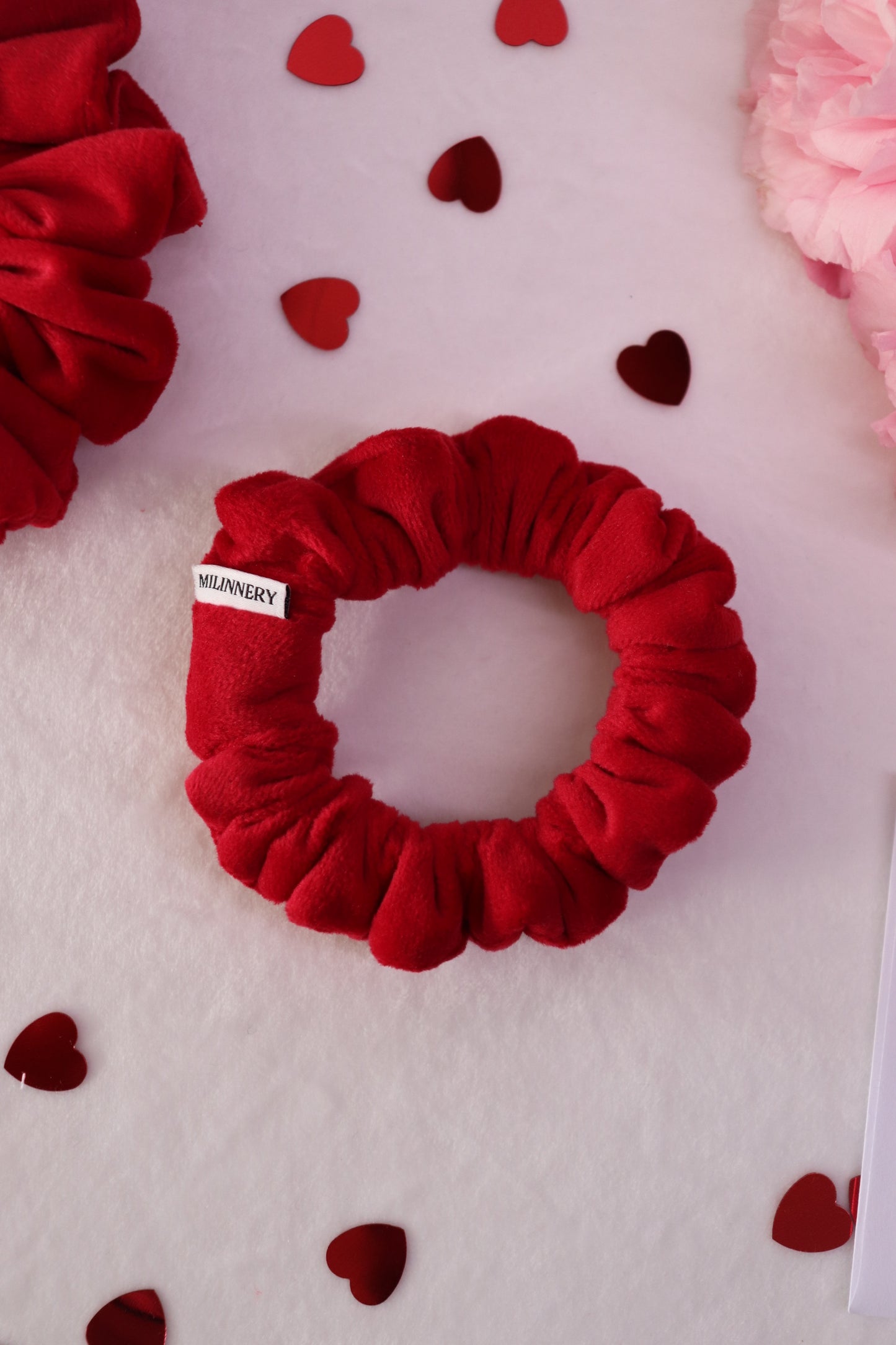 Scarlet Flame Velvet Scrunchie