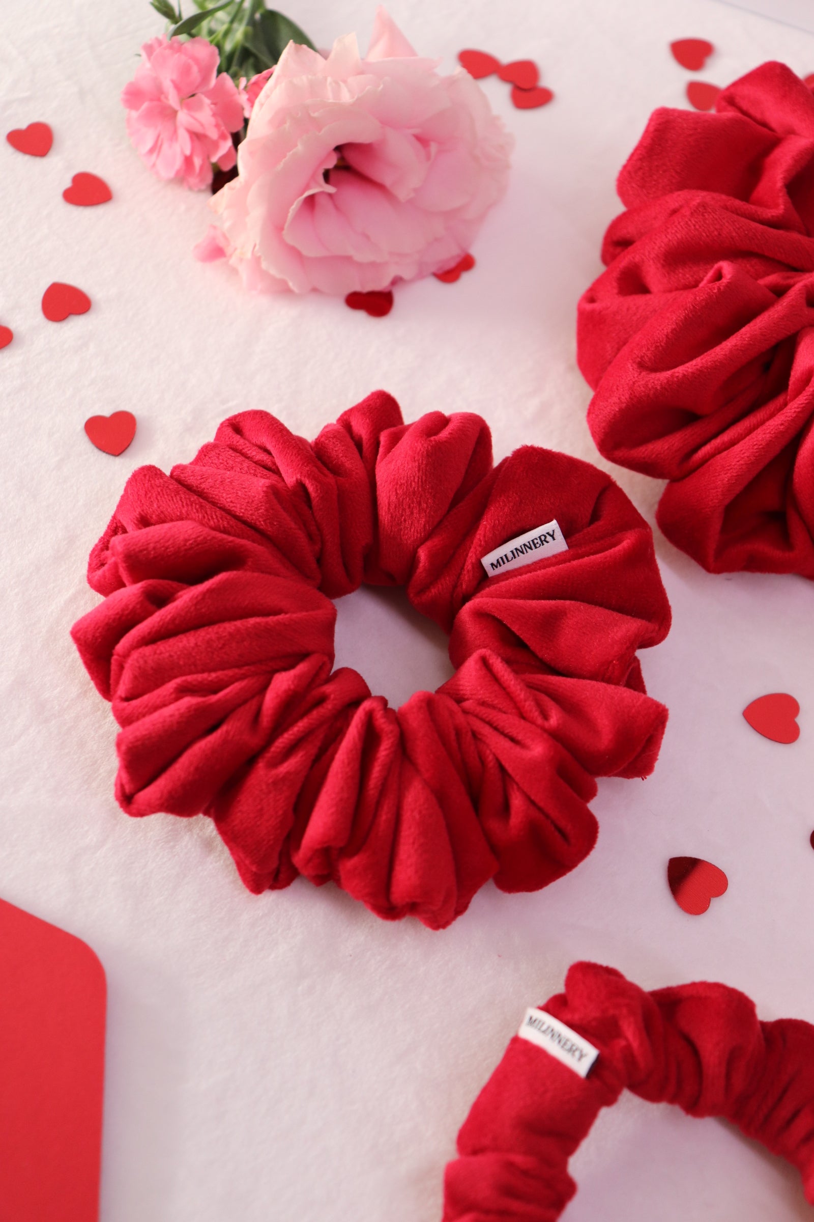 Scarlet Flame Velvet Scrunchie