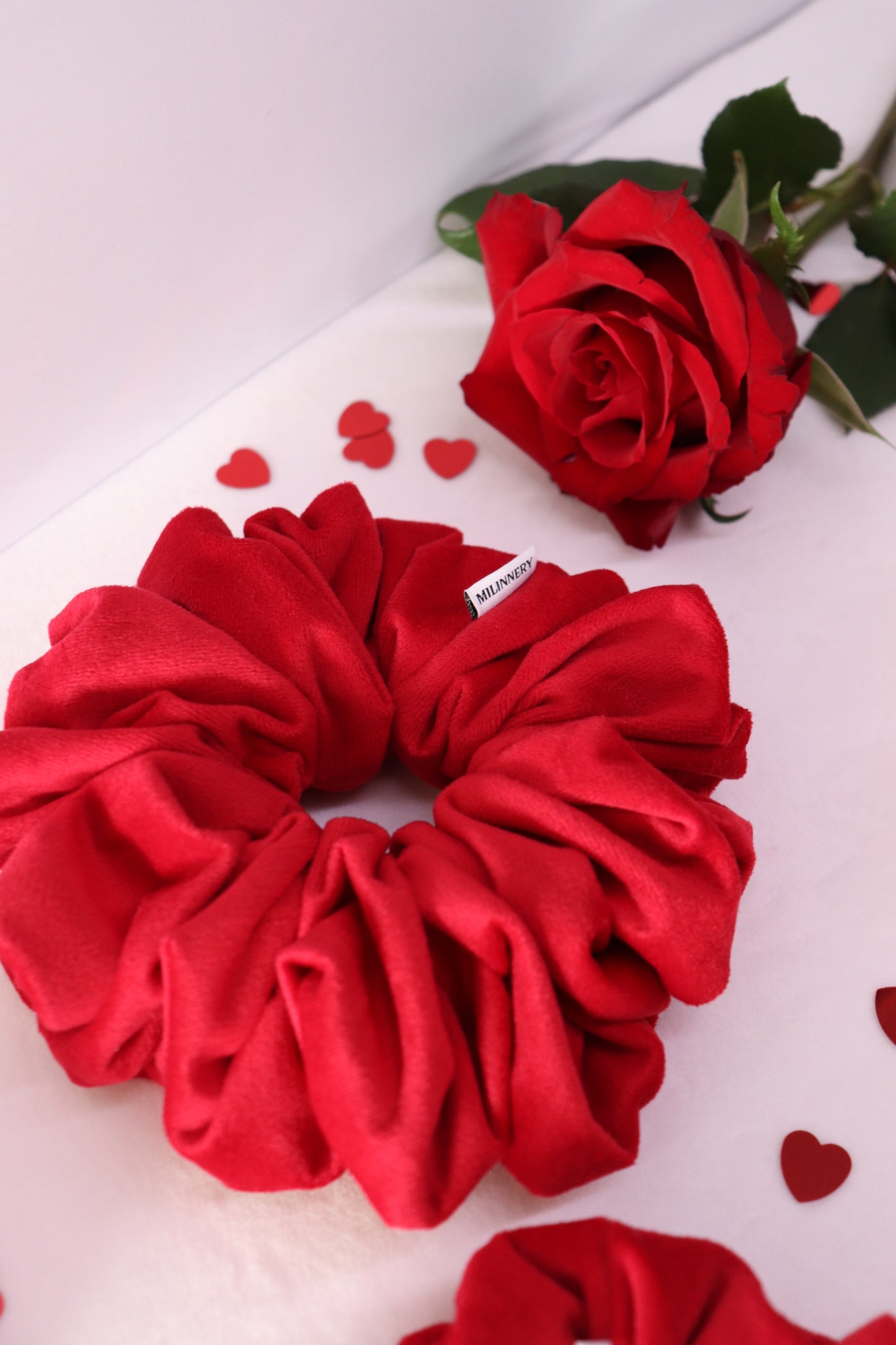 Scarlet Flame Velvet Scrunchie