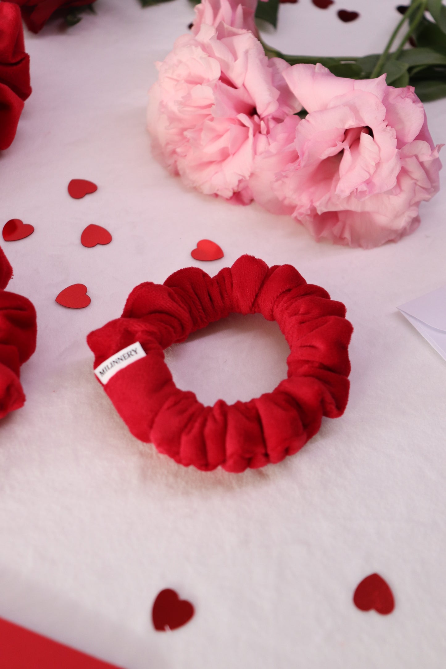 Scarlet Flame Velvet Scrunchie