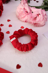 Scarlet Flame Velvet Scrunchie