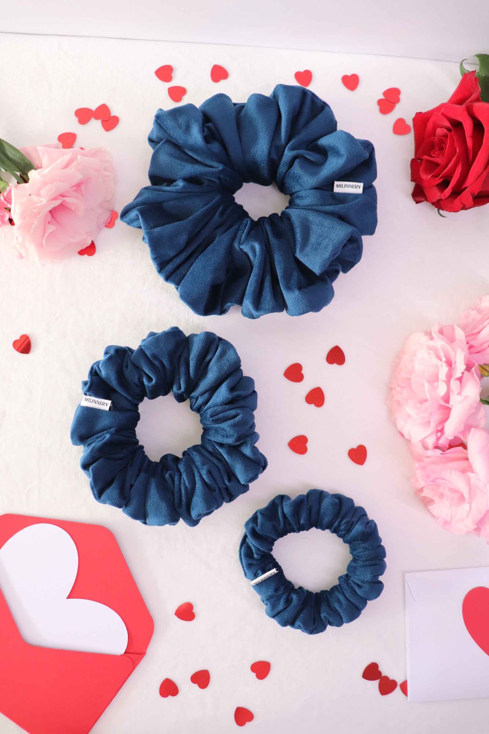 Midnight Sapphire Velvet Scrunchie