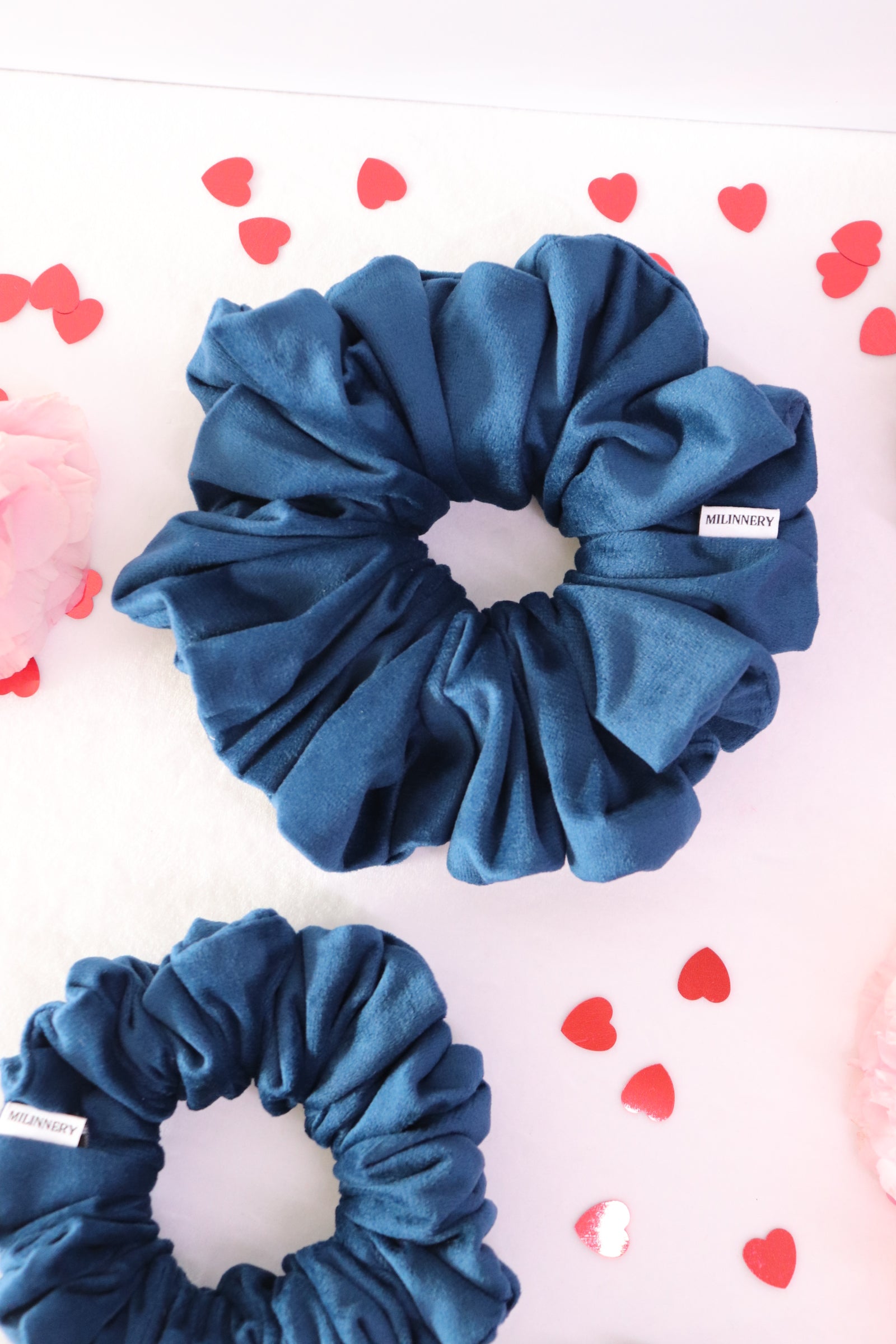 Midnight Sapphire Velvet Scrunchie