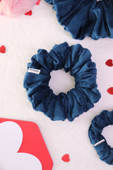 Midnight Sapphire Velvet Scrunchie