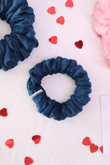 Midnight Sapphire Velvet Scrunchie