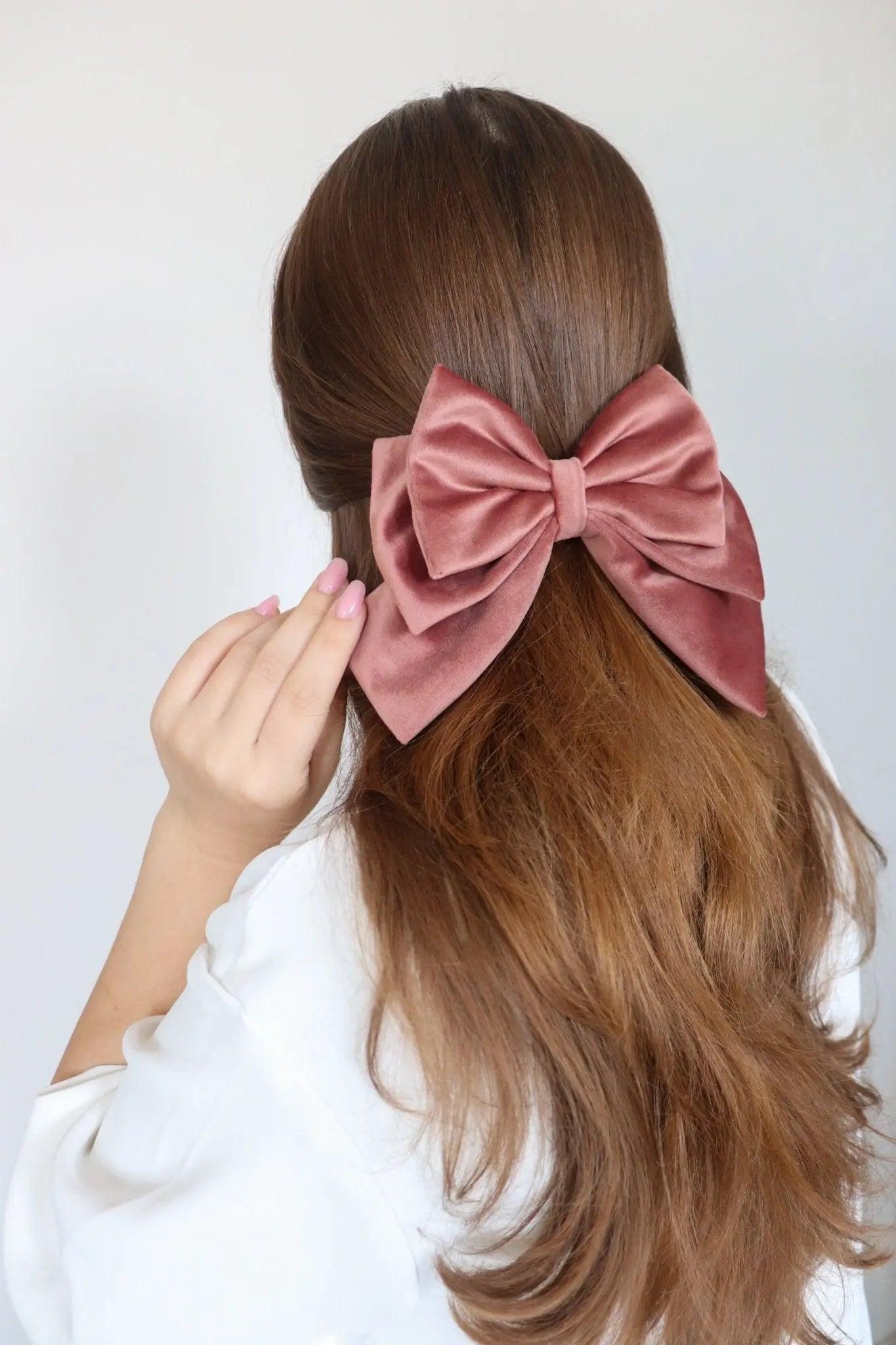 Pink Hair Bow Clip - Milinnery