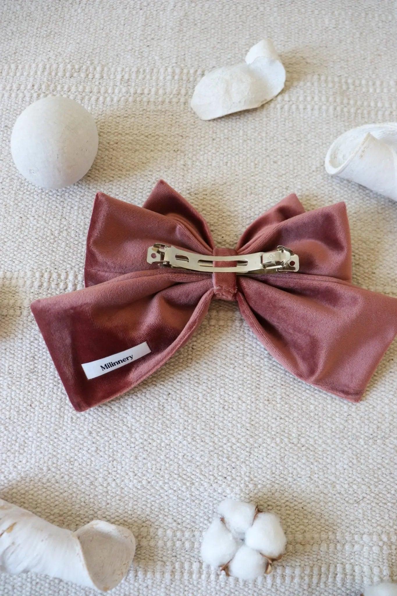 Pink Hair Bow Clip - Milinnery