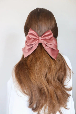 Pink Hair Bow Clip - Milinnery