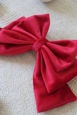 Red Hair Bow Clip - Milinnery