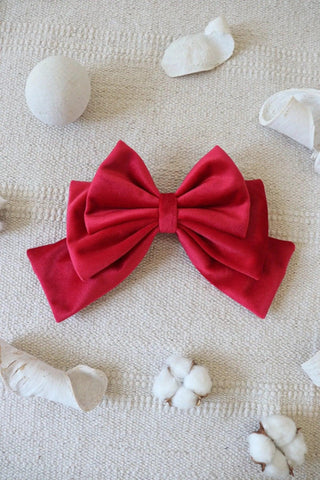 Red Hair Bow Clip - Milinnery