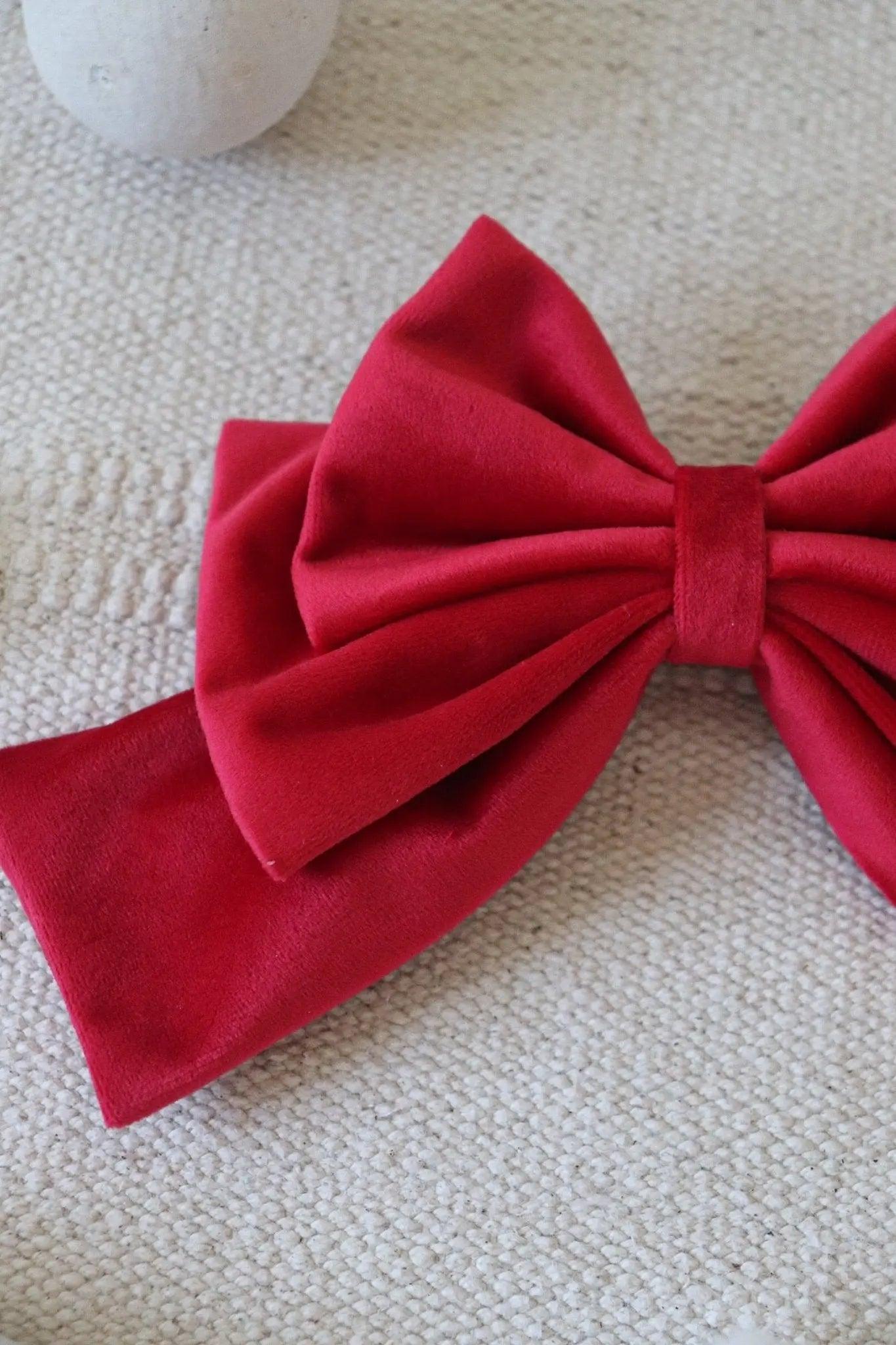 Red Hair Bow Clip - Milinnery