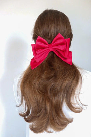 Red Hair Bow Clip - Milinnery