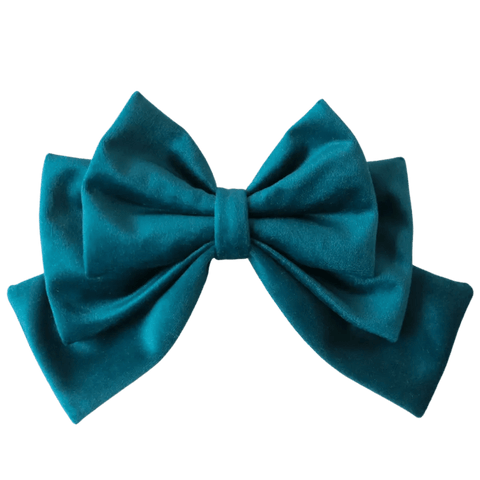 Teal Hair Bow Clip - Milinnery