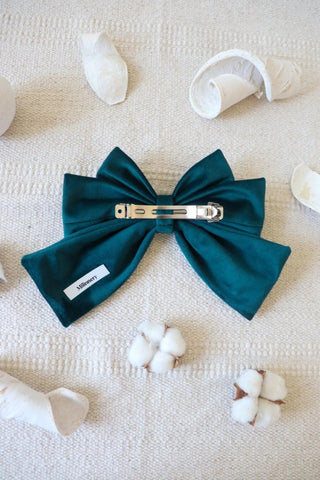 Teal Hair Bow Clip - Milinnery