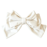 White Hair Bow Clip - Milinnery