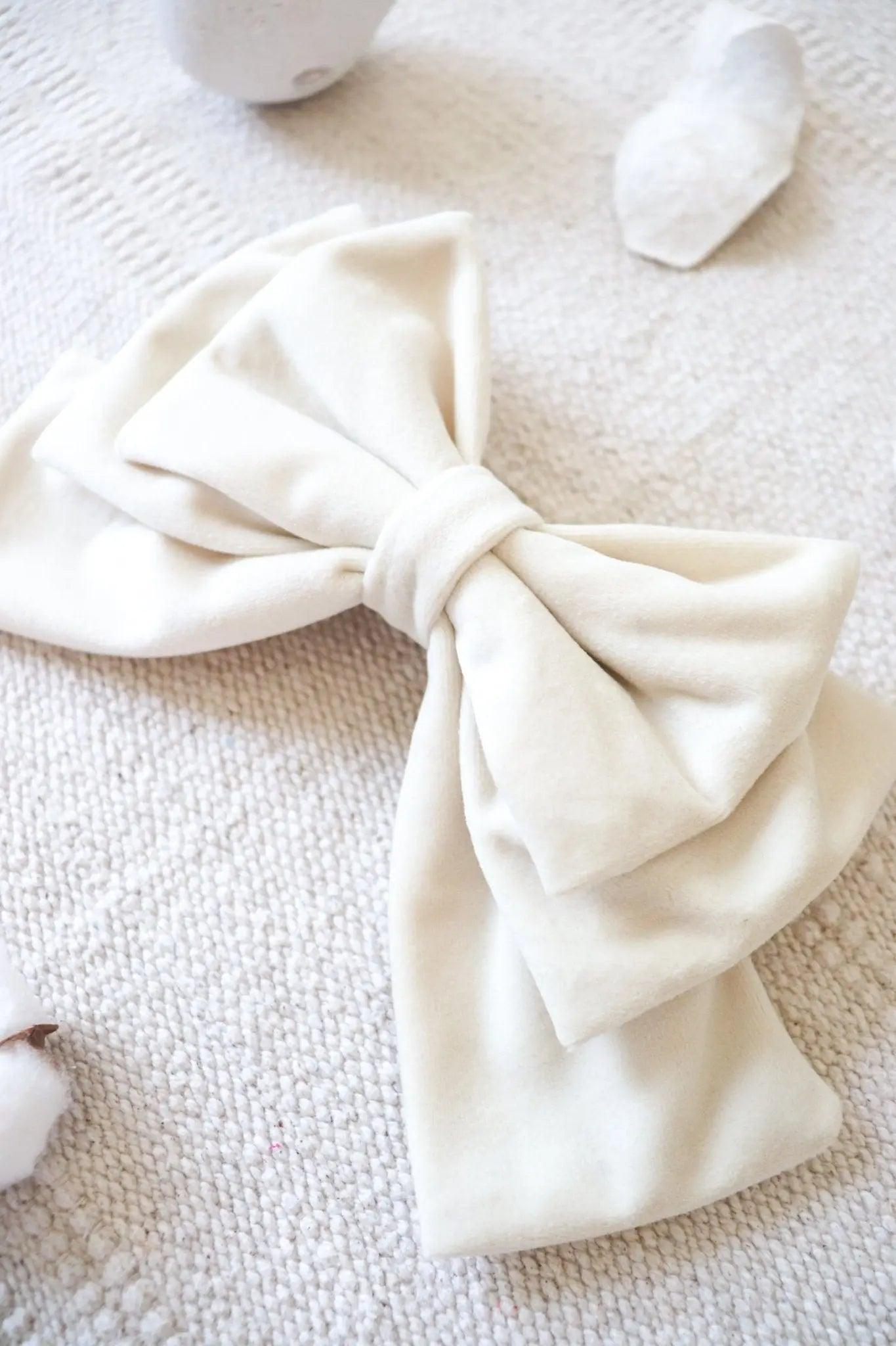 White Hair Bow Clip - Milinnery