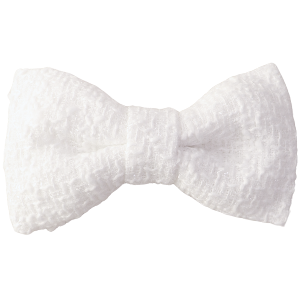 Dove Tweed Hair Bow Clip