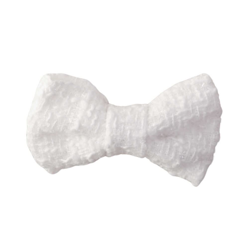 Dove Tweed Hair Bow Clip